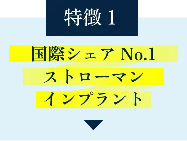 特徴その1・国際シェアNo.1ストローマンインプラント