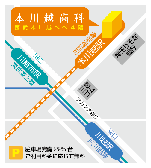川越駅、川越市駅、から徒歩5分、本川越駅から徒歩すぐ本川越PEPE4階